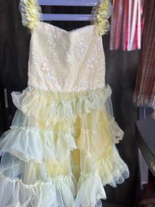 Chic Yellow Ruffled Party Dress