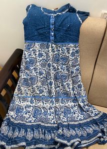 Bohemian Blue Print Maxi Dress