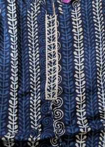 Blue &amp; White Block Print Kurta