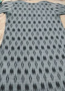 Grey Ikat Print Kurta
