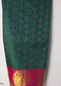 Green &amp; Mirchi Red Kanchivaram Silk Sari