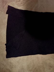 Black Ribbed Spaghetti Strap Dress