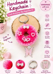 Cute Handmade Scrunchie Keychains ✨🦋