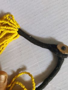 Vibrant Yellow Beaded Necklace