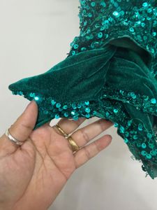 Sparkling Emerald Sequin Blouse