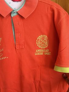 IZOD Men's Orange Polo Shirt- medium size