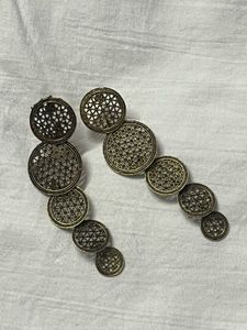 Boho Layered Round Drop Earrings