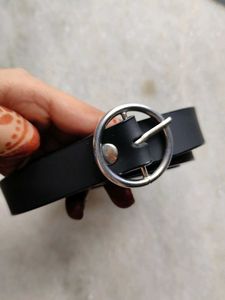 Classic Black Belt with Silver Buckle