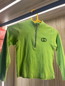 Lime Green Zip-Up Crop Top