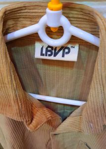 Corduroy Button-Up Beige Shirt
