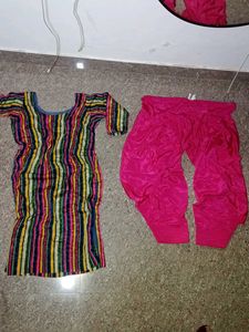 multi colour kameez rani salwar set