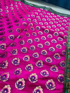 Beautiful Pink Banarasi Silk Saree