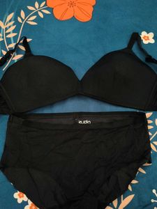 Padded Black Bra and Panty Set