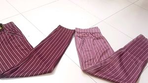 New Striped Maroon Palazzo Pants, combo at sale