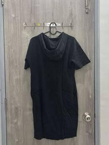 Black Graphic Hoodie Dress