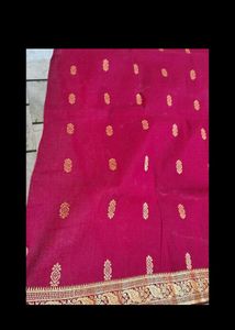 Elegant Maroon and Gold Saree