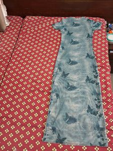 Butterfly Print Mesh Dress