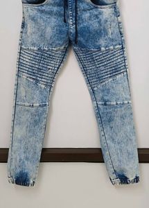 Acid Wash Denim Joggers