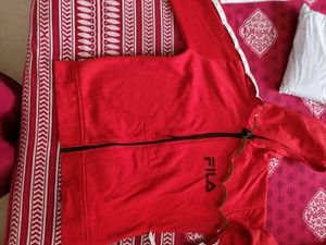 Fila Red Zip-Up Hoodie