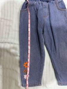 Cute Floral Denim Jeans for Girls