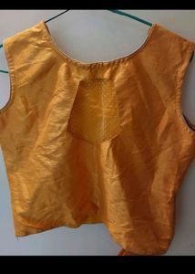 Mustard yellow ethnic crop top/ Blouse