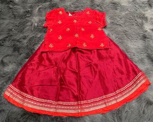 FabIndia Red Girls' Lehenga Choli