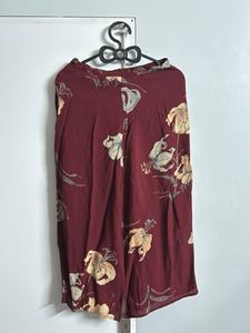 Maroon floral skirt