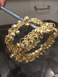 Beautiful Gold-Plated Jhumka Bangles