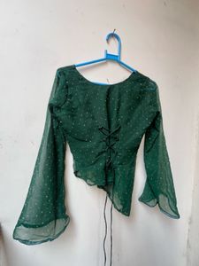 Stunning Green Embellished kurti