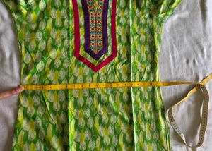 Vibrant Green Printed Kurta