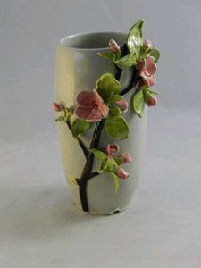 Decorative Ceramic Vase with Flower Design