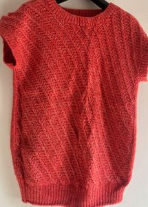 Unisex Red Half Sleeve Sweater