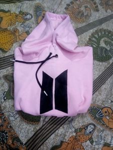 girl BTS Logo Pink Hoodie