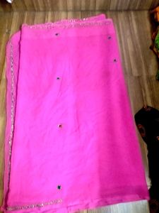 Beautiful Pink Embroidered Dress Material