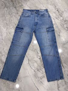 Blue Denim Cargo baggy Jeans