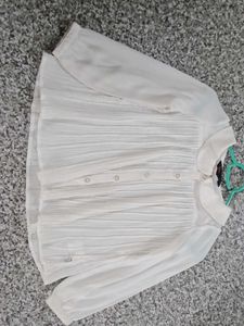 Elegant White Pleated formal tops for 2 to 4 years