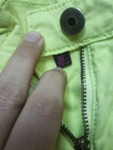Lime Green denim Shorts by ginger