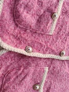 (Made In Korean) Pink Knit Tweed Cardigan