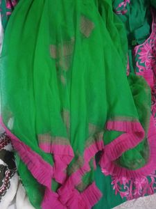 Designer Made Anarkali  Pure Georgt And Lucknowi