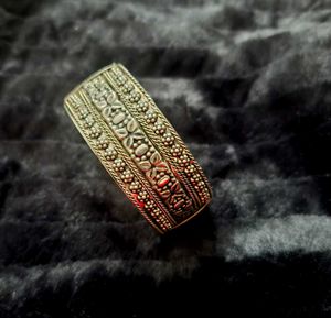 Silver Tone Floral Cuff Bracelet