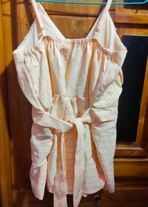🍑Peach Striped Sleeveless Top