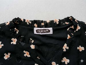 black Floral Mini Dress
