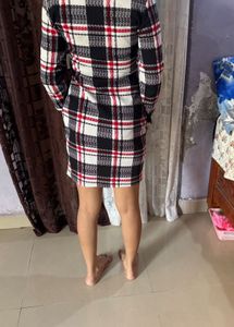 Tartan Print Long Sleeve Dress