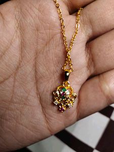 Elegant Gold- Tone Pendant Necklace