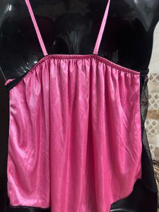 Elegant Black &amp; Pink Lingerie Nightdress