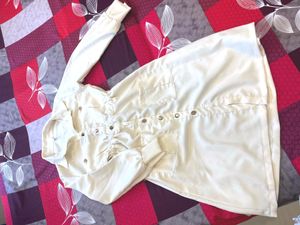 Shirt Pattern Knee Length Cream One Piece