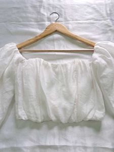 Croset Top with Puff Sleeves