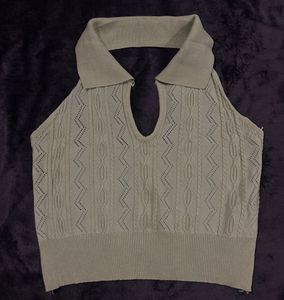 Olive Green Knit Halter Top