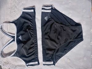 Adidas Black 3-Stripes Bralette Set