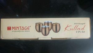 Set of 4 Silver Egg Shaped Shot Glasses